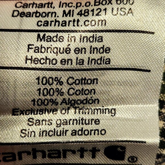 Carhartt Long Sleeve Button Up Shirt Men's LG Blue Green Pin Check Plaid Camping - Picture 6 of 9